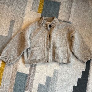Babaa No 23 Wool Cardigan in mist